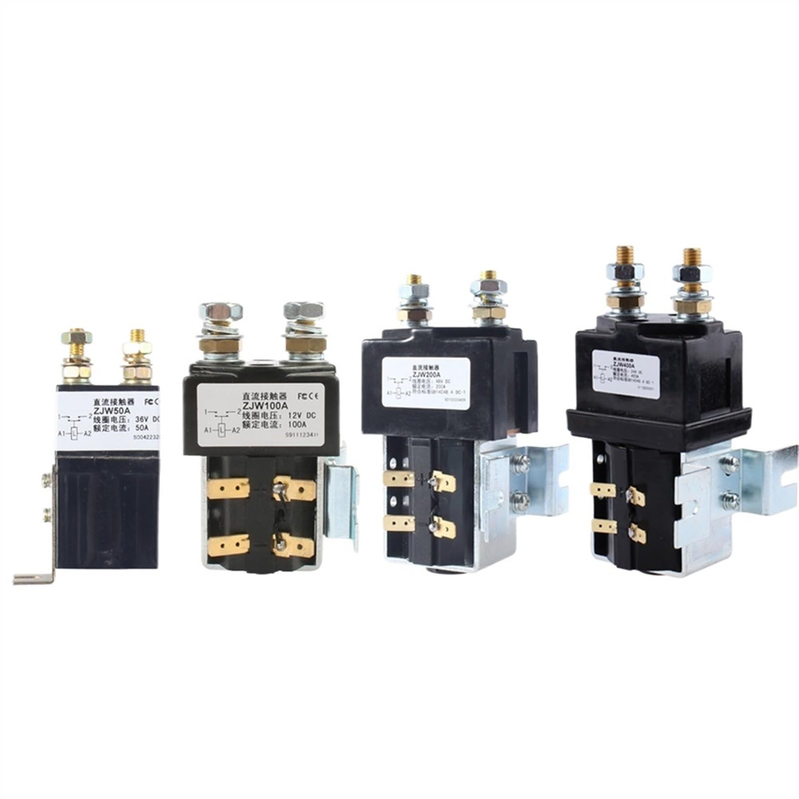 RCGKNNMUZ 1pc ZJW50A/100A/200A/400A/600A/800A DC contactors 1NO(Zjw400a,1NO-72V)