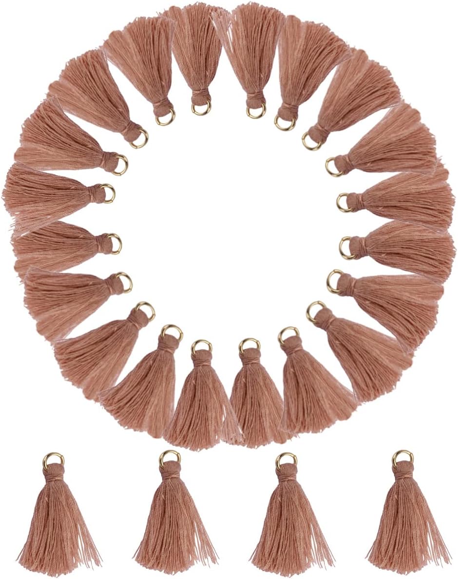 MSCFTFB 100 Pieces Mini Tassels Mala Tassel Kit with Jump Rings for Earring Necklace Jewelry Making Garland Keychain Charms Crafts Decorations (Multi)