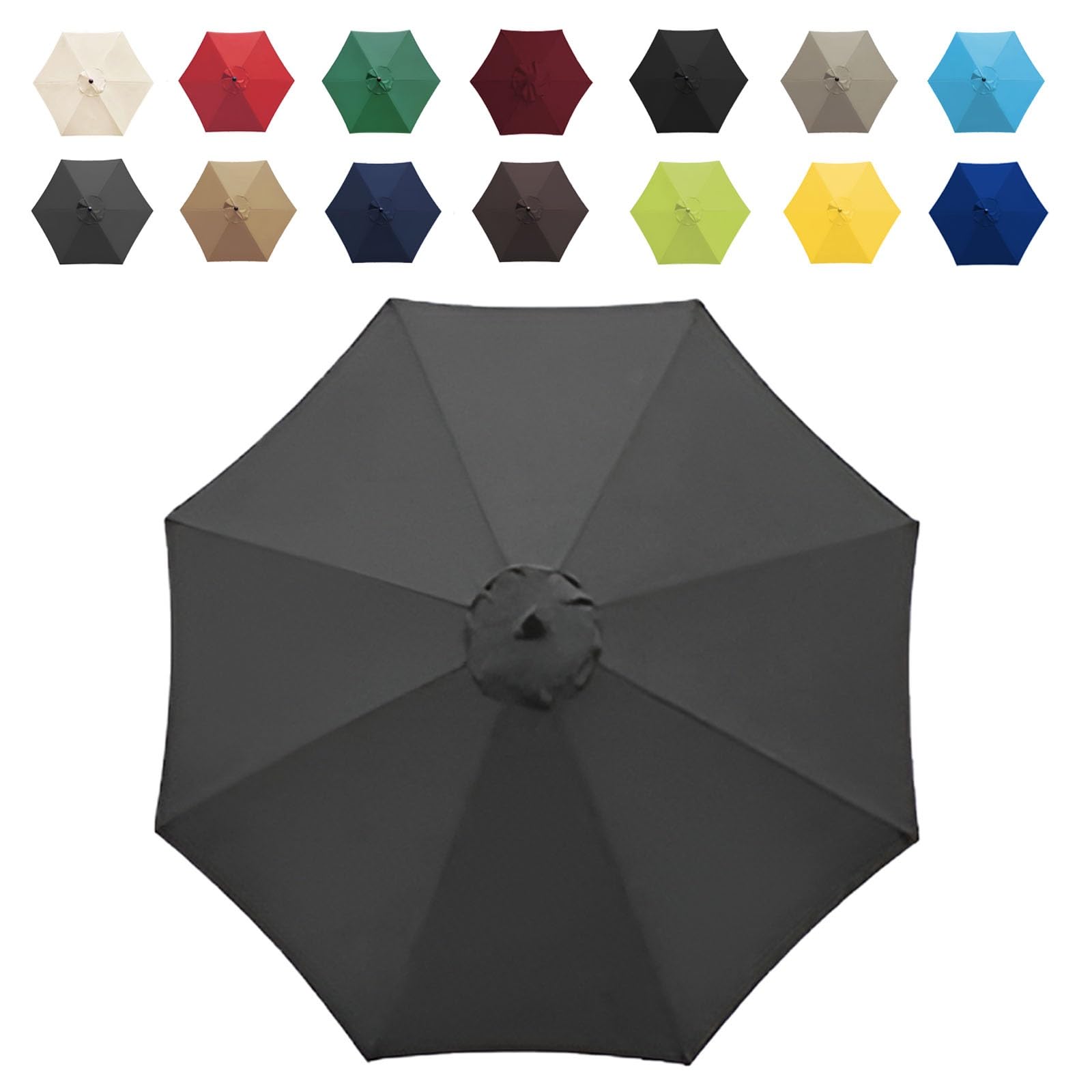 GZDXBF Replacement Fabric Garden Parasol Canopy Cover For 200cm/270cm/300cm +6 Arms/8 Arms Parasol, Premium Quality Patio Umbrella Replacement(Color:Gray,Size:8 ribs-2.7m(8.8ft)) — image 1