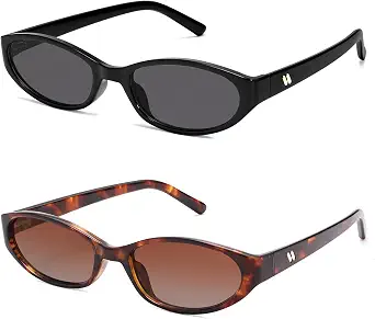 Retro Oval Sunglasses for Women and Men, Y2K Trendy Cateye Shades