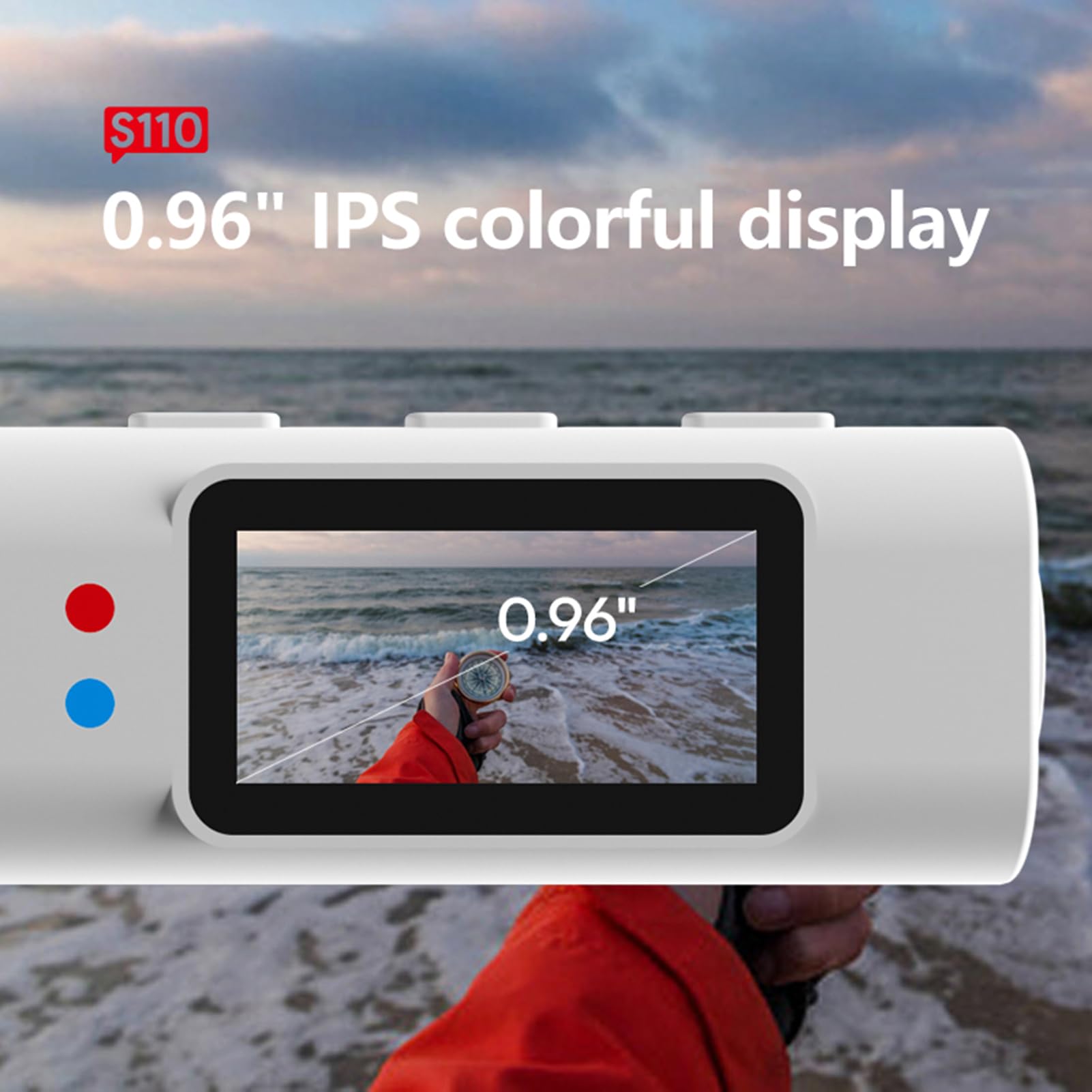 VBESTLIFE Occhiali da Telecamera Montata a Testa da 2,7 K, Clip Incredibile su POV Sports Camera per Occhiali, 110 ° 1080p HD, Schermo a Colori da 0,96 Pollici