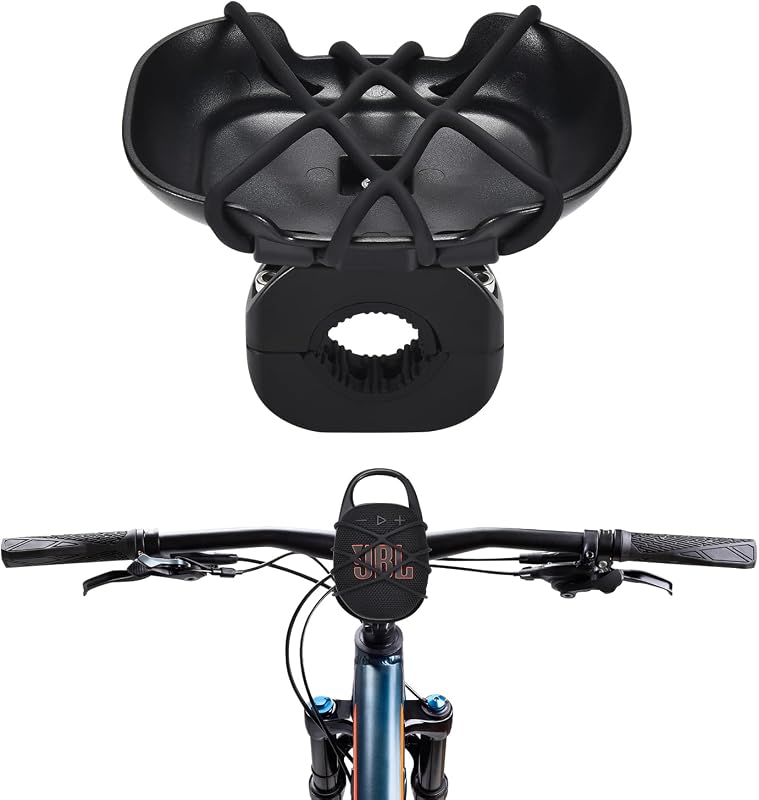 Bike Speaker Mount Handlebar Adapter for JBL Clip 5/Clip 4, Black | Bicycle/Motor/Scooter/ATV/Golf Cart/Boat Rail Bracket Holder Accessories for JBL Clip 5/Clip 4 Portable Bluetooth Speaker
