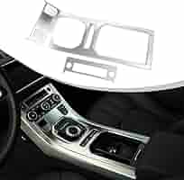 2 Tapas Cromadas Para Consola Central De Range Rover Evoque 2012-2018 – Material ABS, Autoadhesivas, Color Plata Mate