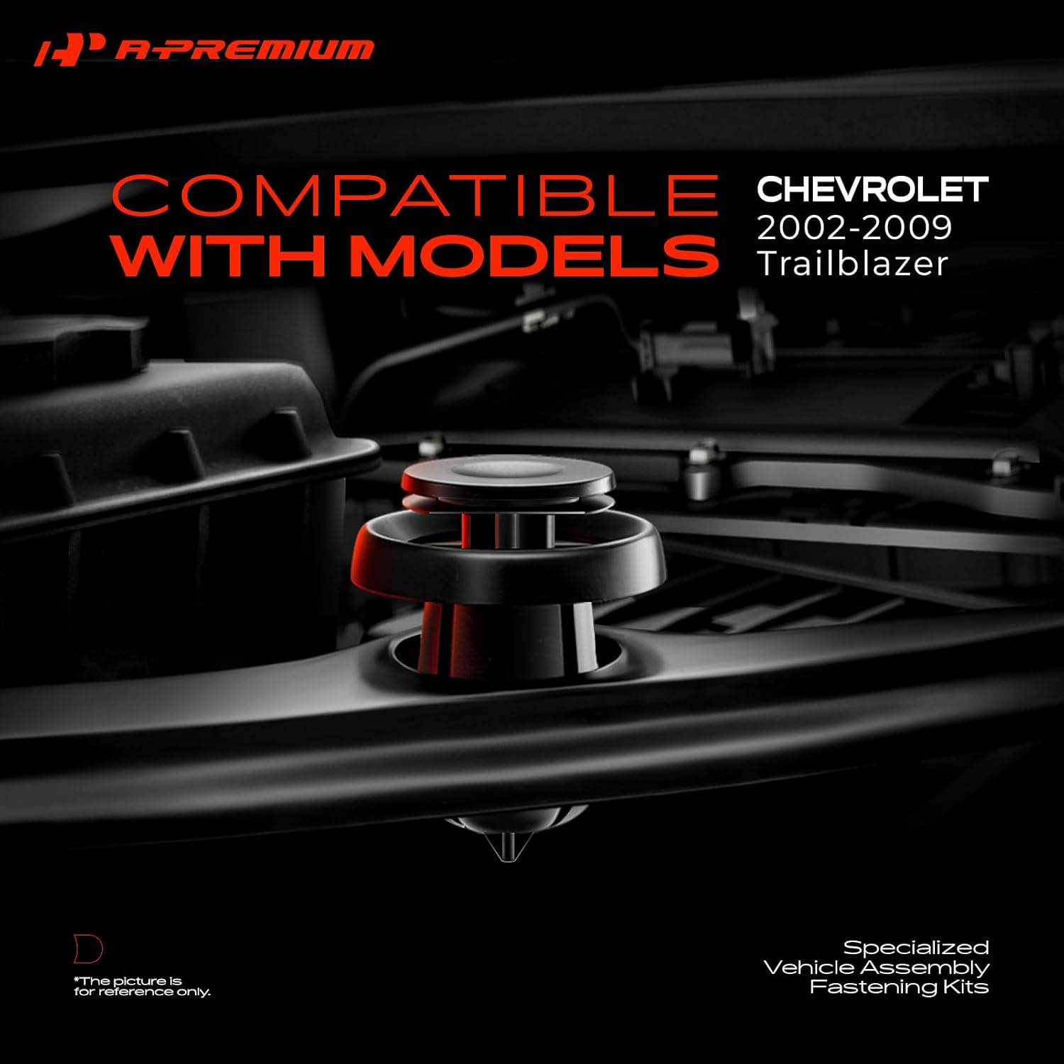 A-Premium 230PCS Bumper Retainer Clips Plastic Rivets Push Retainer Kit 23 Sizes 53.92oz Fender Door Weatherstrip Clips Compatible with Chevrolet Trailblazer 2002-2009, w/Removal Tool