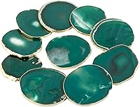 Vista 3 de rockcloud 1 pieza de piedras geodas de ágata chapada en oro, tarjeta de lugar, decoración irregular para el hogar, colección de cristales curativos