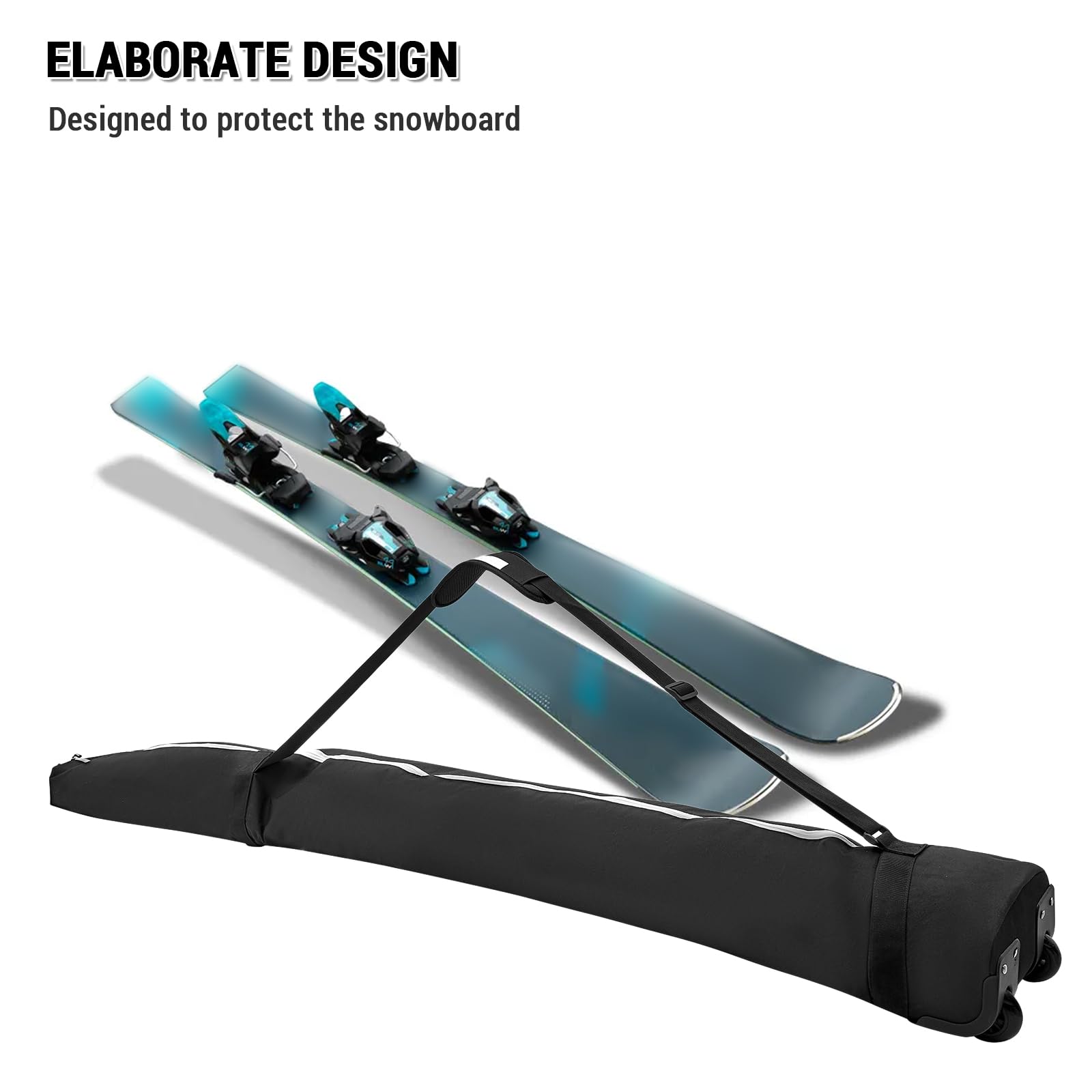 Lixada Bolsa de Snowboard con Ruedas Bolsa de Almacenamiento de Equipo de esquí Impermeable
