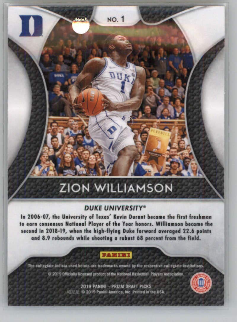 Amazon.com: 2019-20 Panini Prizm Draft #1 Zion Williamson RC