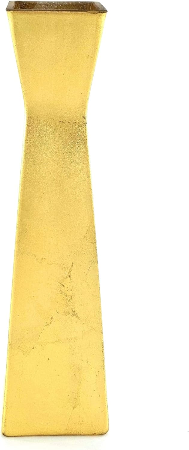 Gilt 12" Gold Glass Square Vase Home & Kitchen