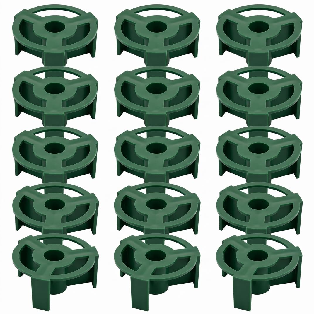 Aetherize 15 Pack Grave Flower Holder, Headstone Vase Inserts Enhanced Stability for Outdoor Cemetery Vases, Green Flower Holder for Vase