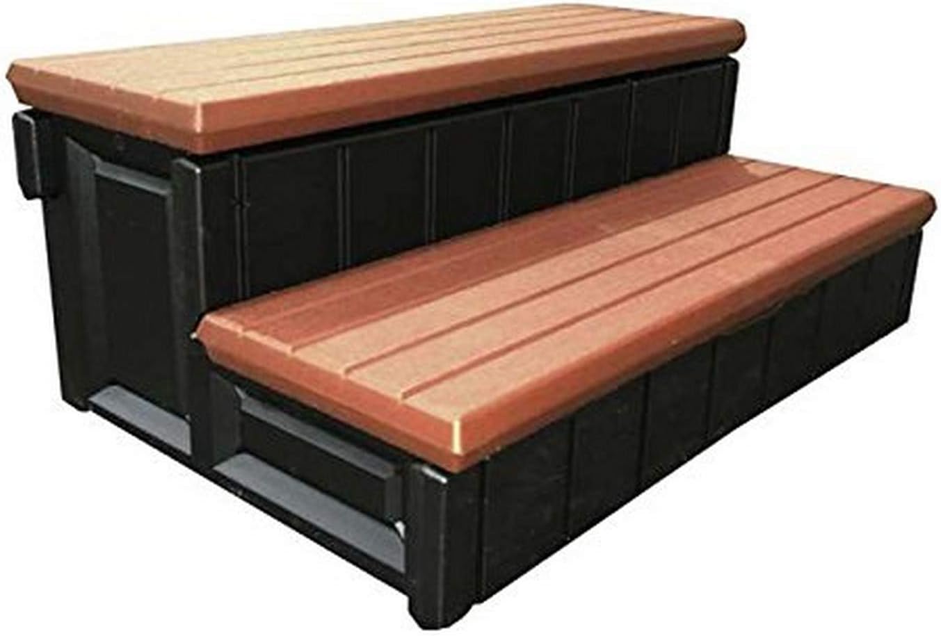 LASS36-SC-R Red/Black Spa Storage Step, 36-Inch, Rectangular, Brown