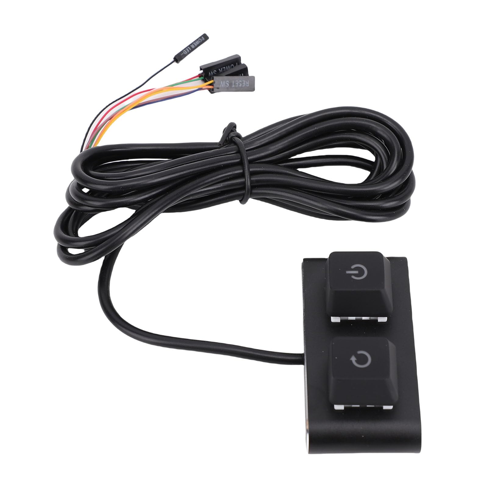 Zunate Przycisk Zasilania Komputera PC Light Mechaniczny Przełącznik RGB do Płyty Głównej Komputera Stacjonarnego, Kabel 2 M ON Off Reset SW HDD LED, Idealny do Użytku Domowego i Niestandardowych