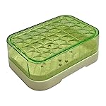 Diamond Cut Plastic Soap Dish Holder Tray with Lid (Multicolour) 2 pcs