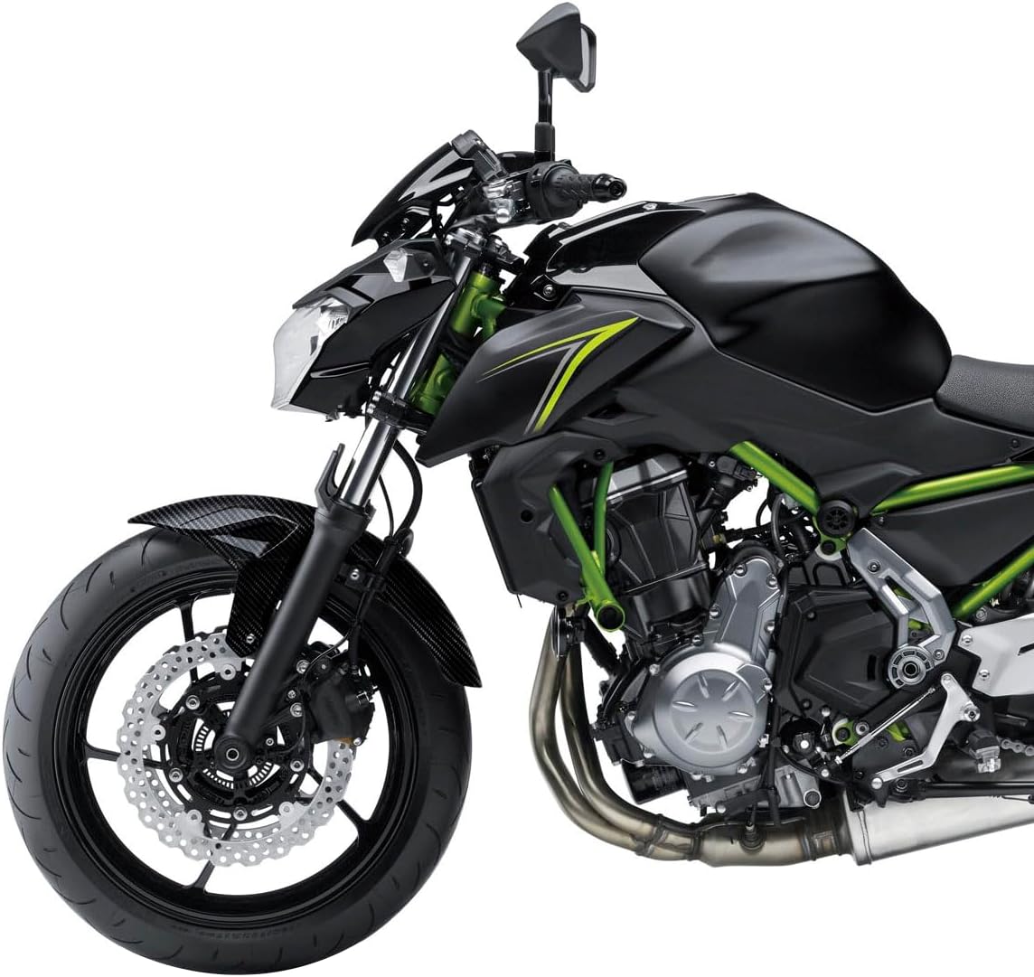 Motorcycle Front Wheel Mudguard Fender Cover for Kawasaki Z650 Ninja650 Ninja Z 650 2017 2018 2019 2020 2021 2022 2023 2024 ABS Fairing Mud Flap Splash Guard Protection (Carbon Fiber Look)