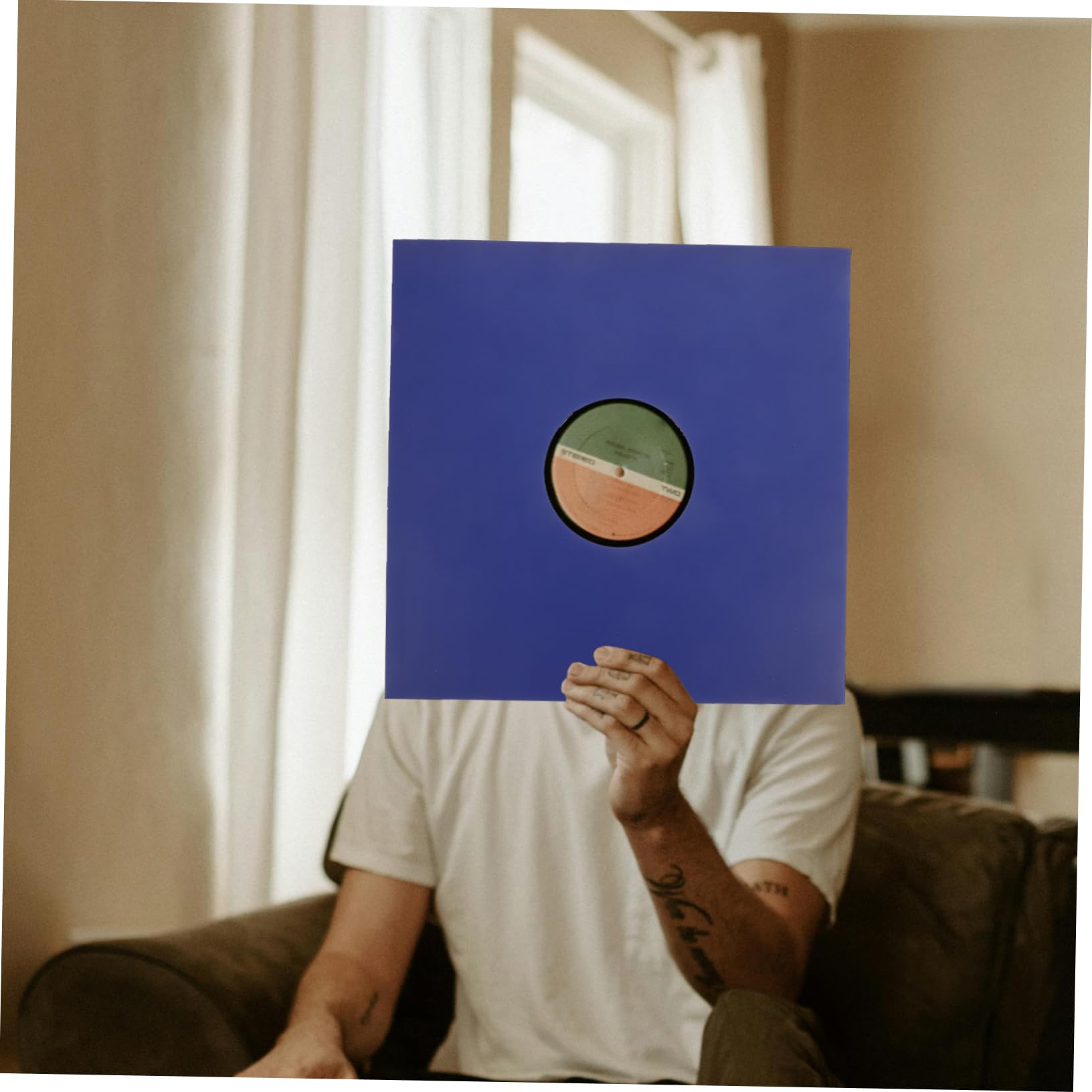 TOYANDONA Custodia Giacca per Vinile 12 Pollici in Carta Kraft Blu, Set da 10 Pezzi, Custodia Protettiva per Dischi Long Play Facile da Usare e Antipolvere per Collezioni Rock