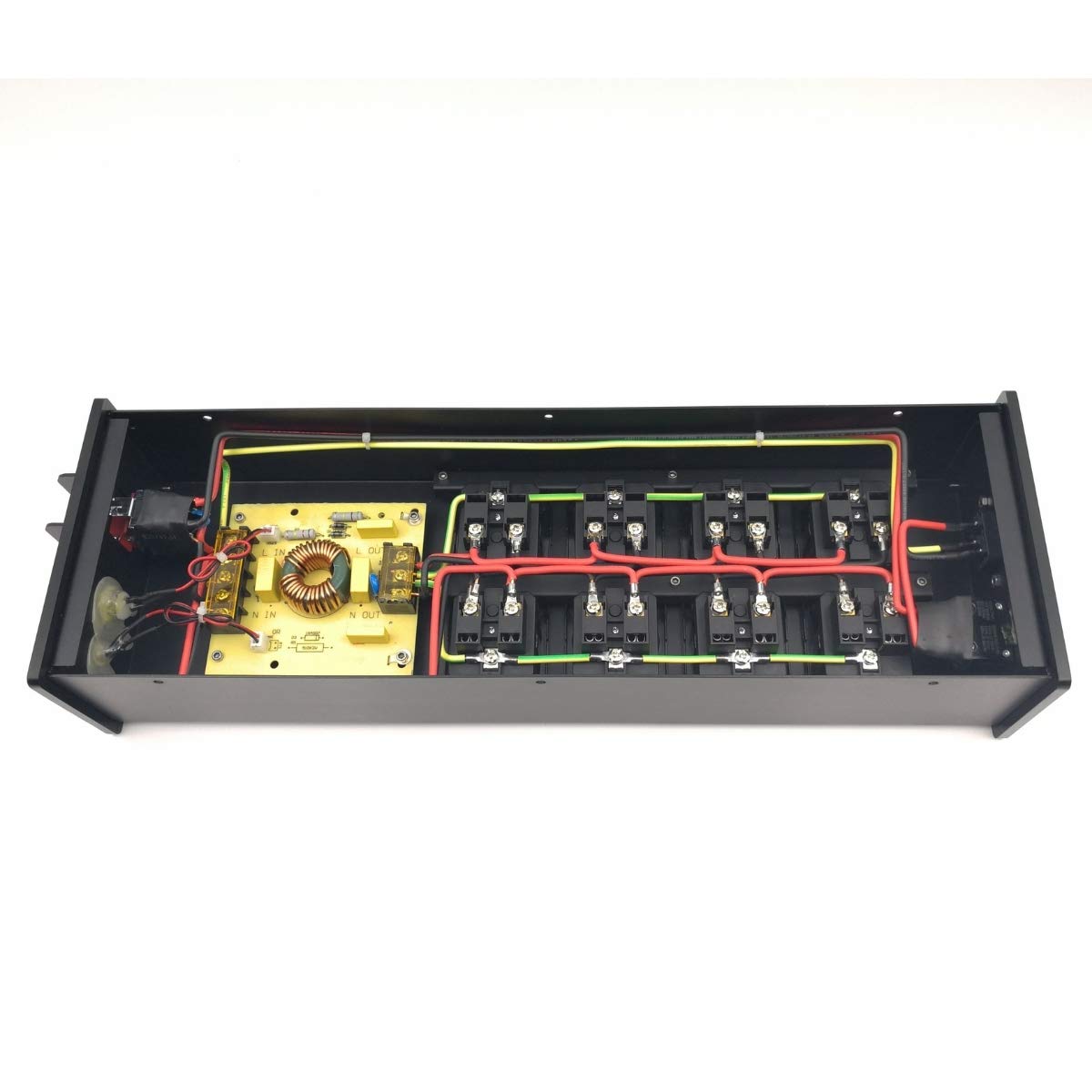 WAudio Filtro di linea HiFi W-4000B, 8 Prese Multiple con Protezione da Sovratensioni e Luce di Fase, Nero