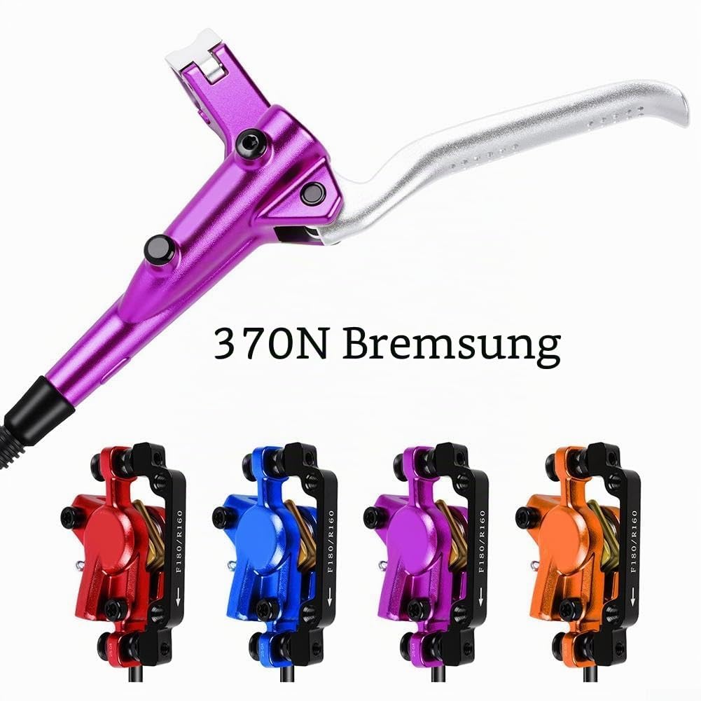 Premium 2-Kolben Hydraulisches Bremsen-Set mit 800 mm Vorder- und 1400 mm Hinterschlauch für MTB Adventures (lila)