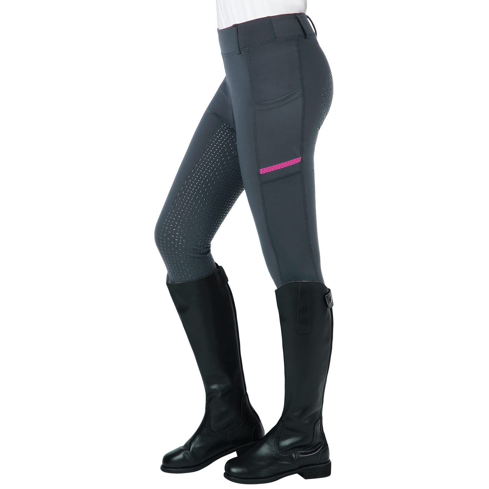 Pantaloni da equitazione per ragazze equestri Pantaloni da equitazione in silicone Pantaloni da equitazione per bambini con tasche