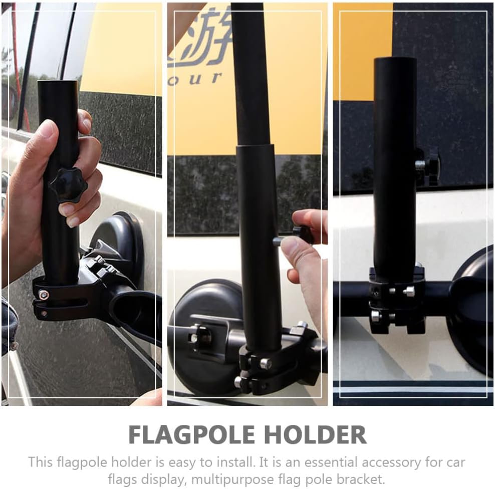 GANAZONO Magnetic Car Mount Car Flag Pole Mount Suction Cup Metal Flagpole Base Flagpole Holder Display Flag Display Flag for Vehicle Auto Flagpole Bracket Flag Pole Holder