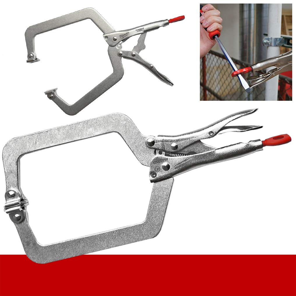 Milwaukee 48 22 3523 Deep Reach Swivel Jaw Locking Clamp 9 Inch - Silver, 9" - Image 2