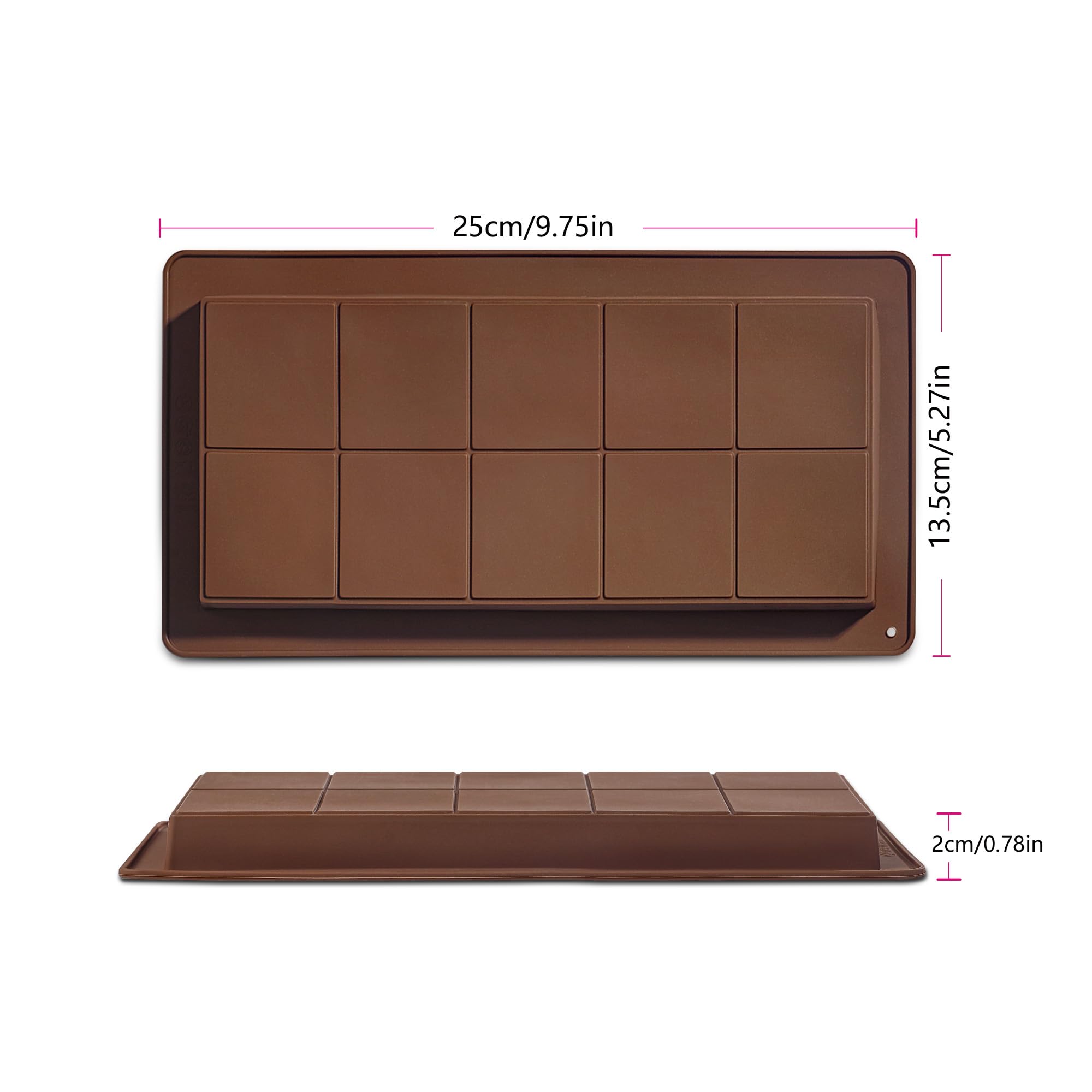 2 Moules A Barres De Chocolat Profonds En Silicone Moule Chocolat 10