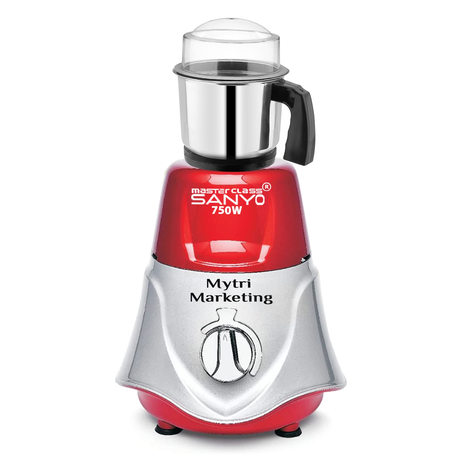 MasterClass Sanyo 750-watts Rocket Mixer Grinder with Stainless Steel Chutney Jar (350 Ml) MAA290, RedSilver