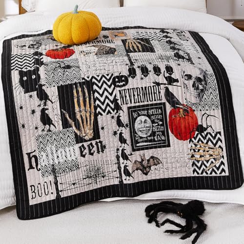Cmfshape Couverture Halloween Citrouille Araignée Crâne 50"x60"