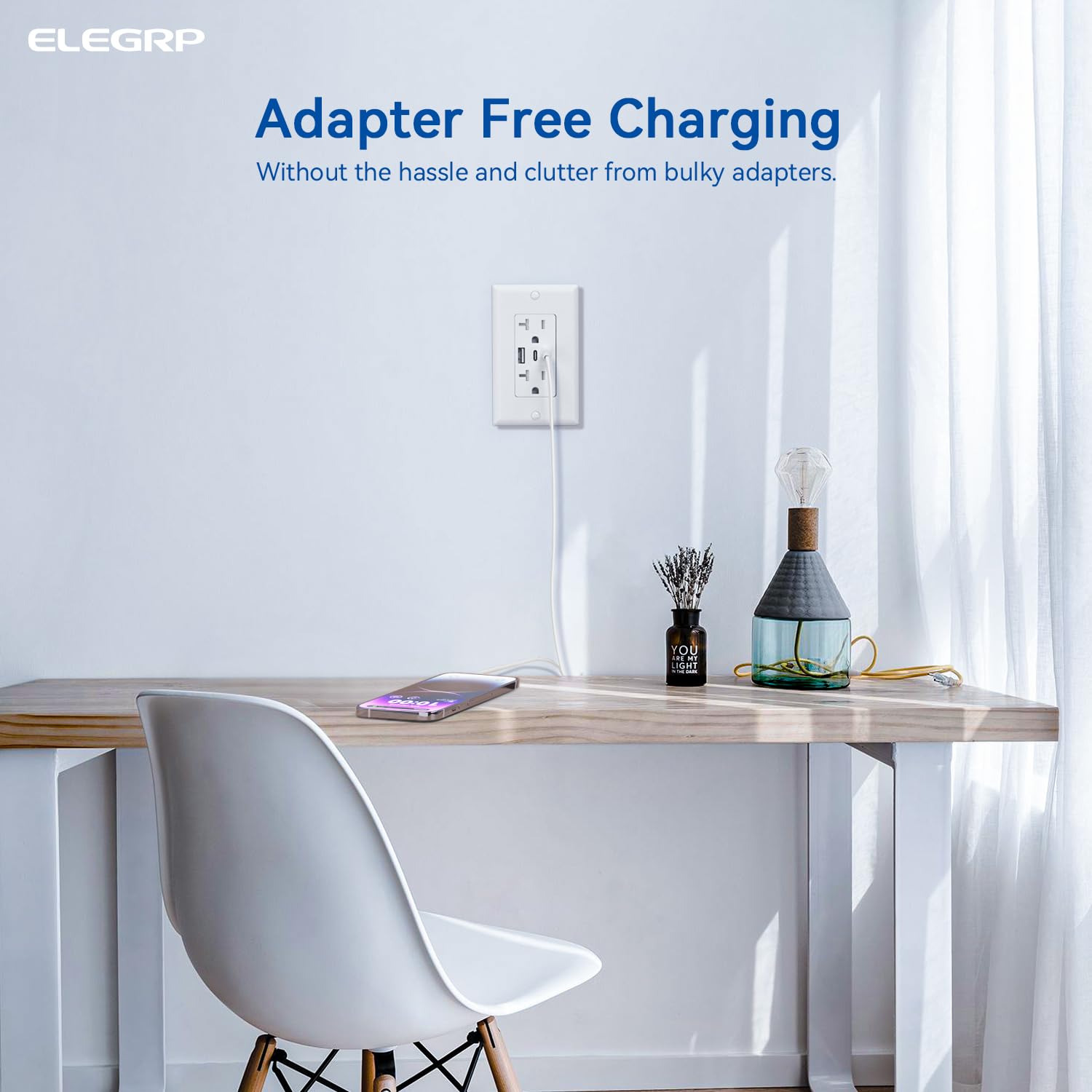 ELEGRP 2-Pack USB Outlet with 3 USB Ports -6 ELEGRP 2-Pack USB Outlet with 3 USB Ports -6