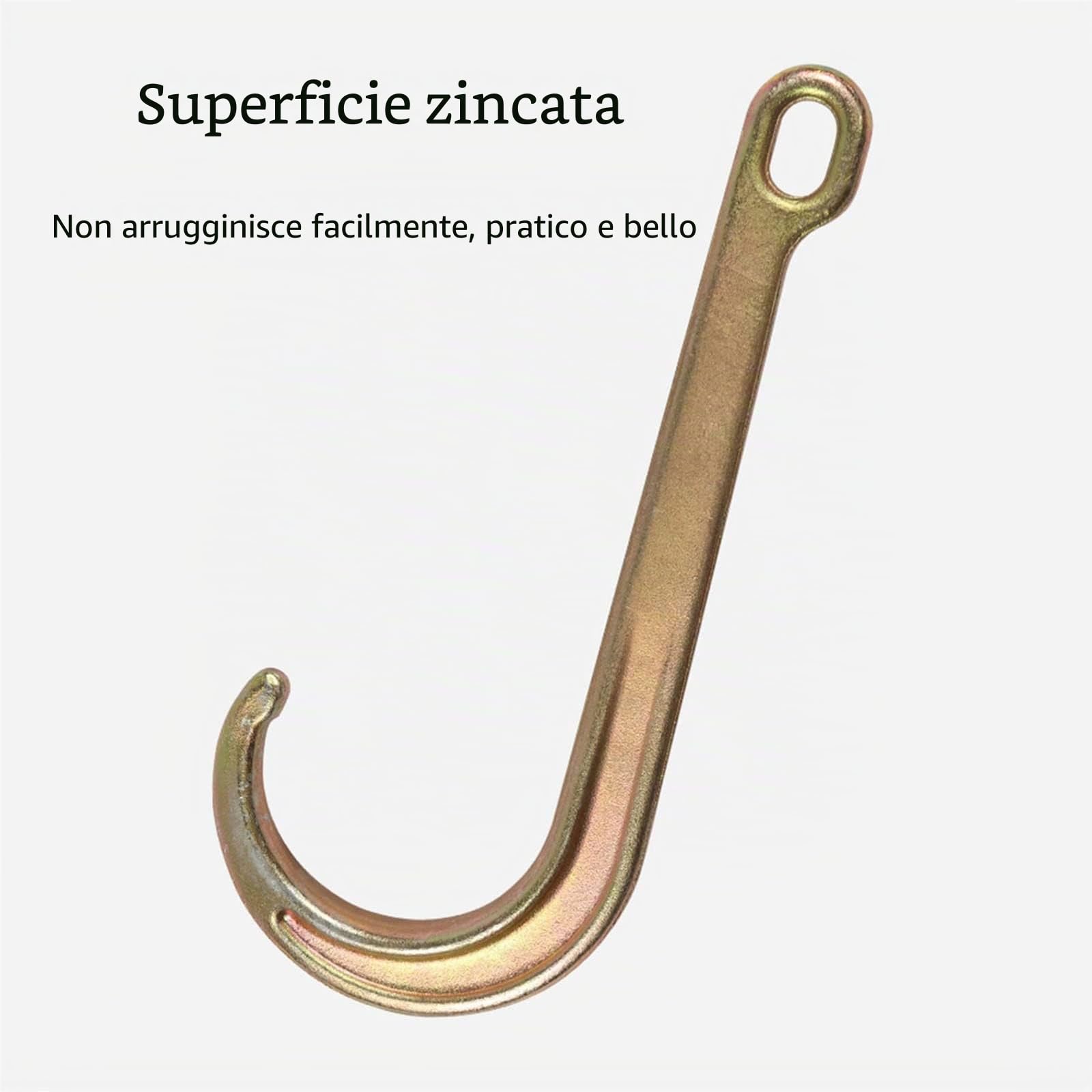 Gancio a gambo lungo per auto in panne - Gancio per rimorchio J, gancio a catena sospeso tipo J, gancio di sicurezza zincato per catena di traino per recupero carro attrezzi