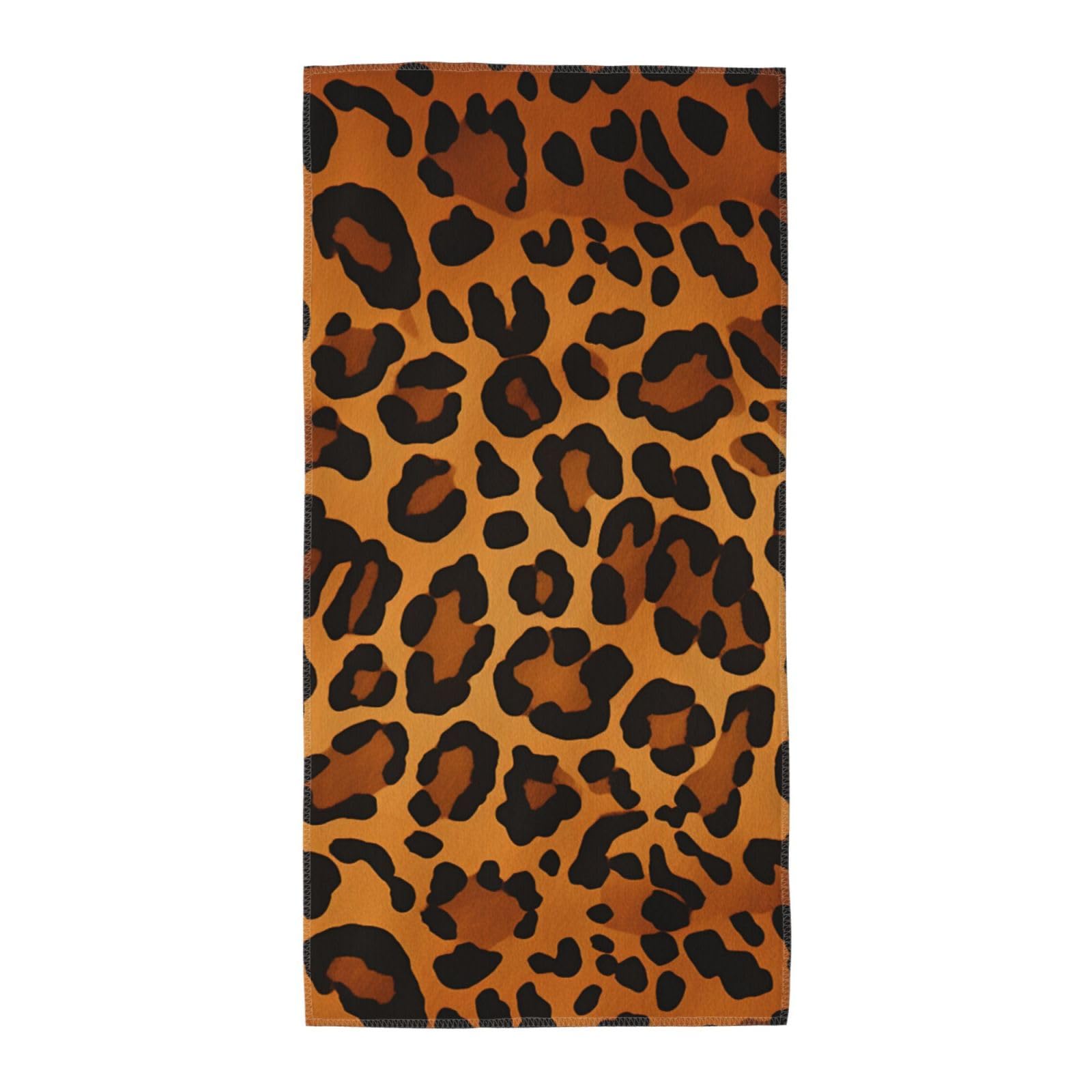 FodPand Microfiber Hand Towels for Bathroom, Soft Absorbent Decorative Face Towel Leopard Guest Bath Towel 12"X24" Kitchen Dish Towel for Bathroom Kitchen Hotel Gym Spa Towels
