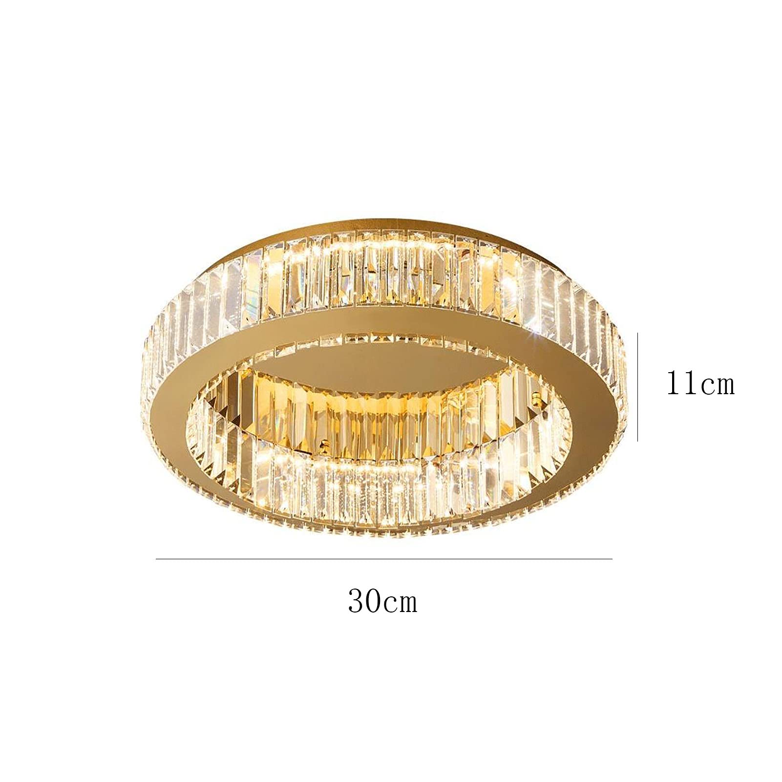 Lámpara de Techo LED empotrada, lámpara de araña de Cristal con Mando a Distancia para salón, Dormitorio, Pasillo, Oficina, luz Tricolor, 60 x 11 cm (atenuación Continua, 50 x 11 cm).