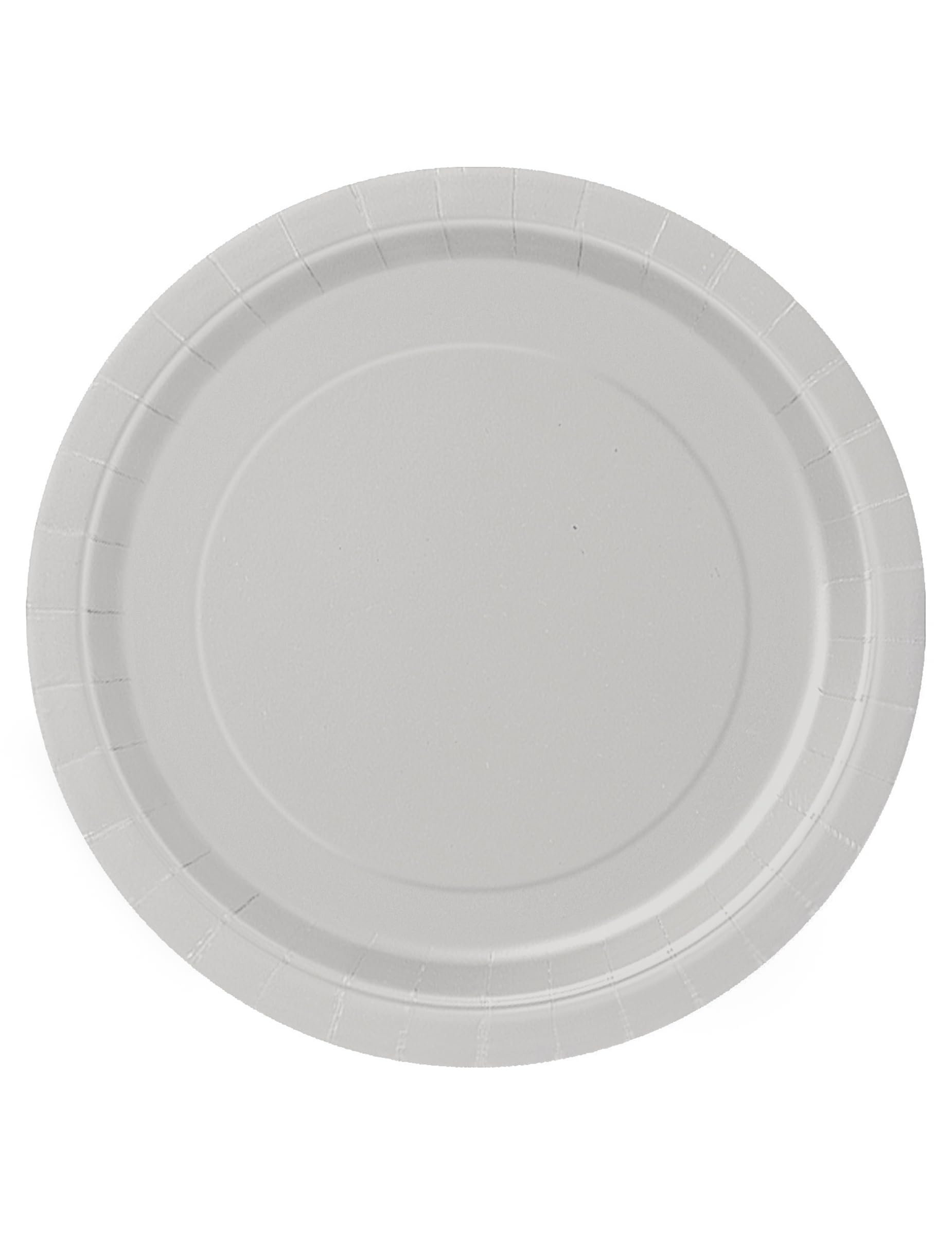 32 SILVER Paper Plates Disposable 9" Wedding Anniversary Party Picnic BBQ