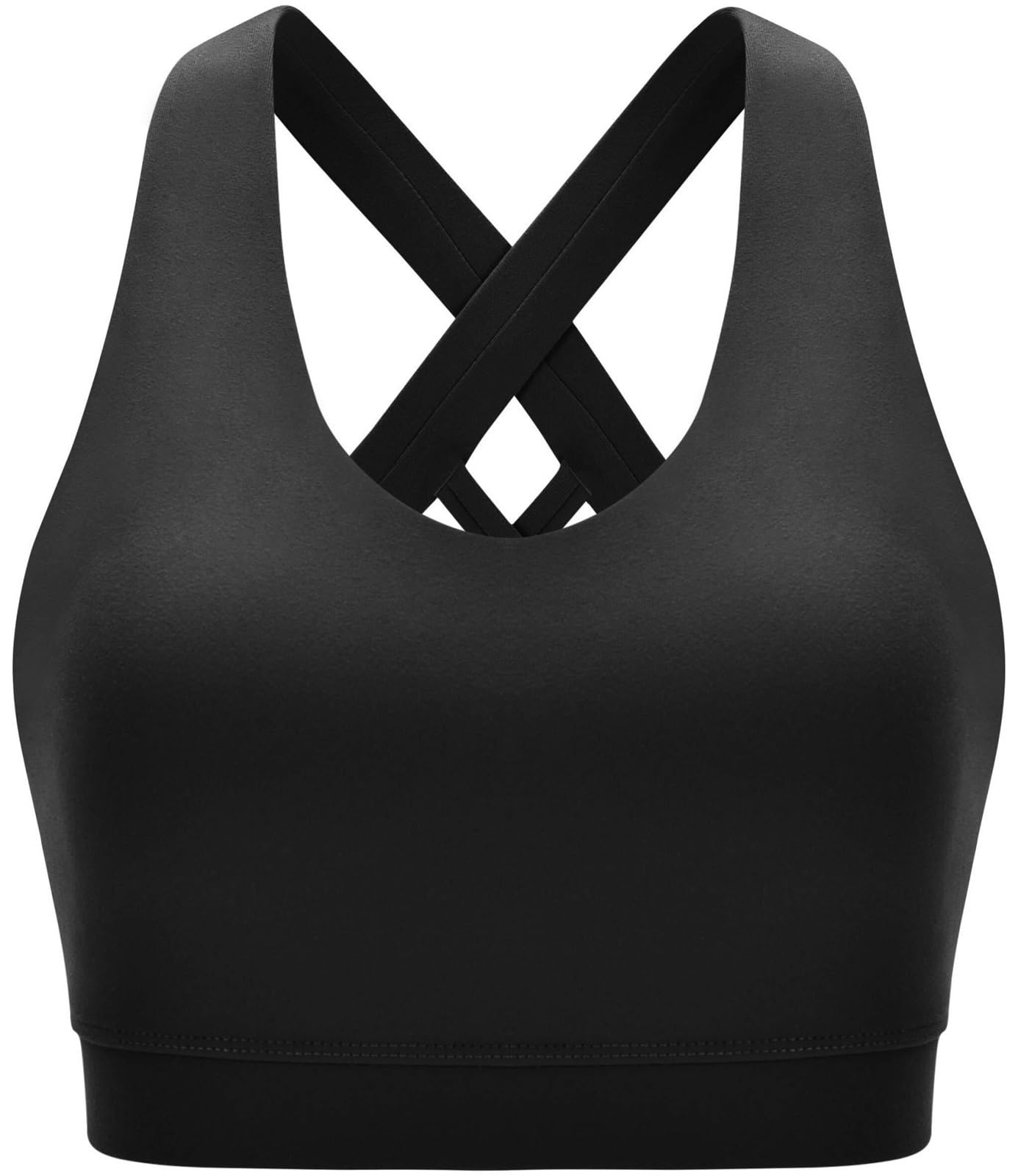 Sujetador Deportivo Mujer Sujetador Deportivo De Apoyo For Mujer, Copas Extraíbles Con Tirantes Acolchados Y Espalda Cruzada Sujetador Gimnasio(Black,Large)