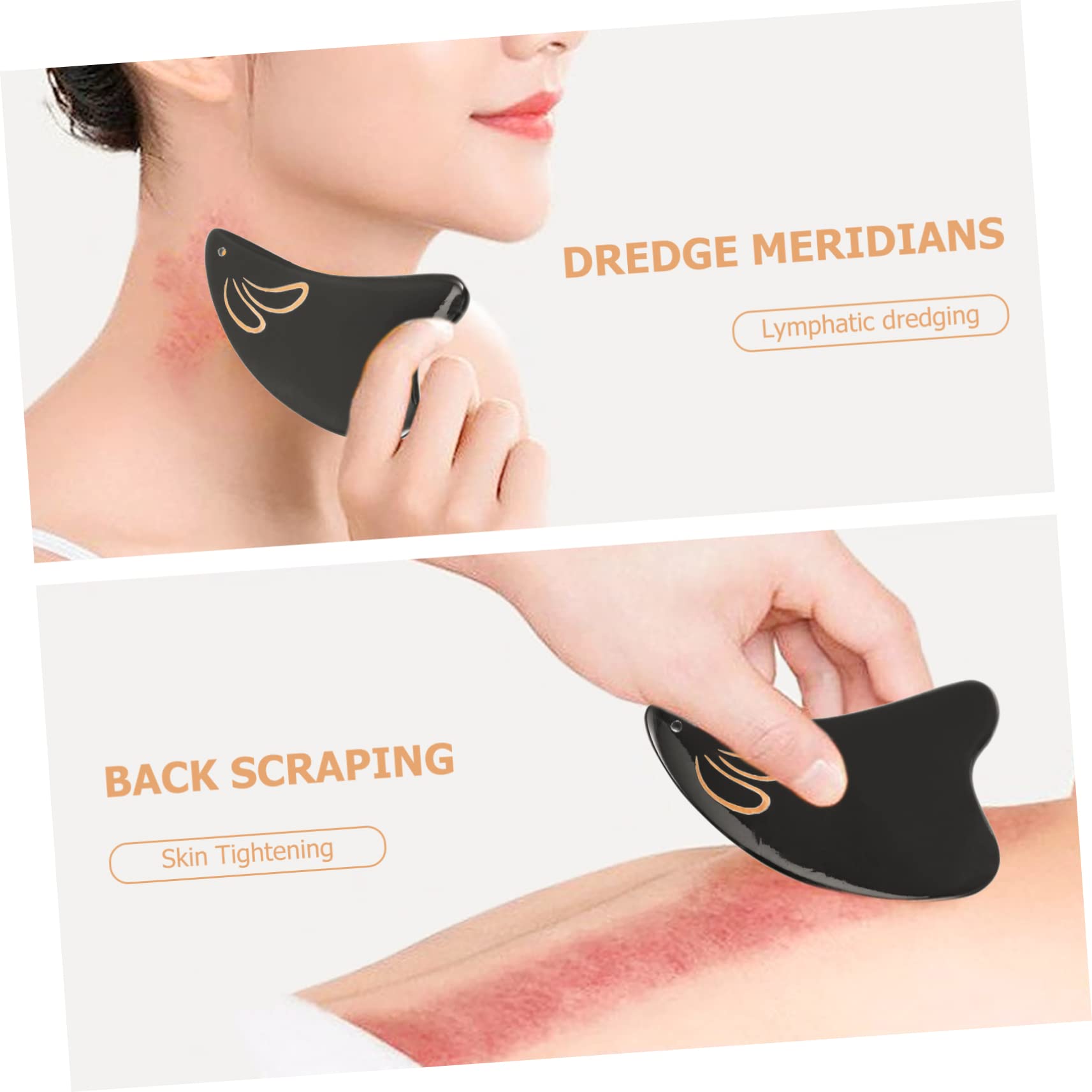 Healvian 5piezas Gua Sha De Cuerno De Búfalo Para Masaje Facial y Corporal Herramienta De Relajación Muscular Accesorio De Bienestar Para Hogar Compacto y Fácil De Usar