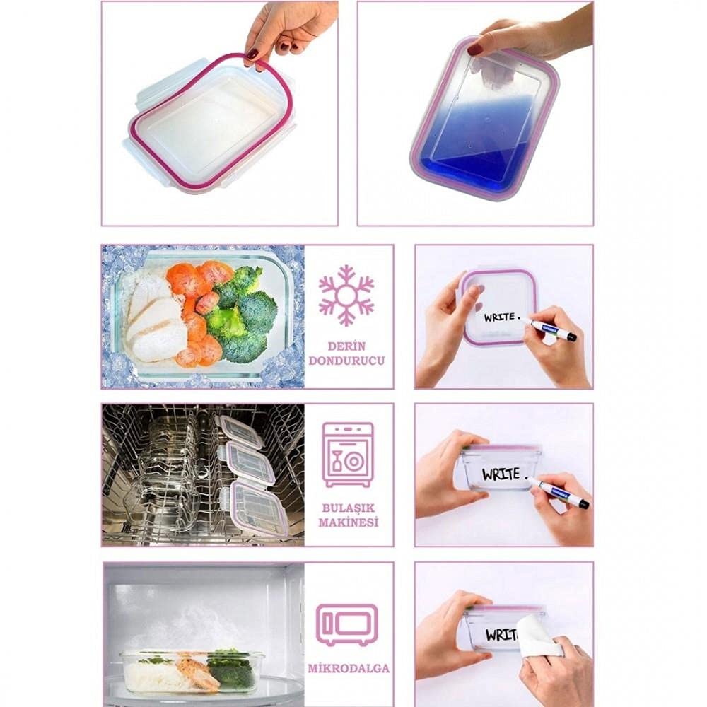 Primanova Glasslock Yuvarlak Plus Cam Saklama Kabı 350 Ml