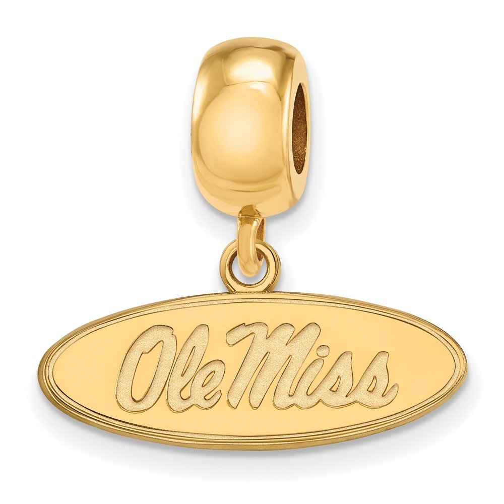 Missisippi Bead Charm Small (1/2 Inch) Dangle (Gold Plated)