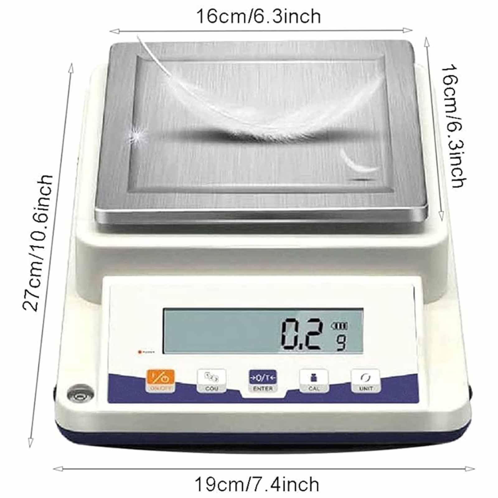 Bilancia elettronica ad alta precisione, bilancia analitica di precisione con conteggio 2100 g/0,1 g e conversione di unità, alimentatore a doppia modalità per cucina da laboratorio di gioielleria