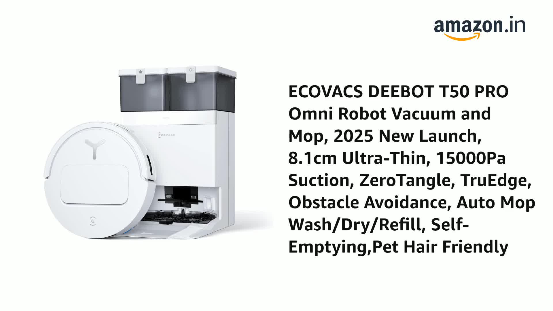 ECOVACS Deebot T50 PRO Omni 2 In 1 Robot Vacuum Cleaner & Mop,2025
