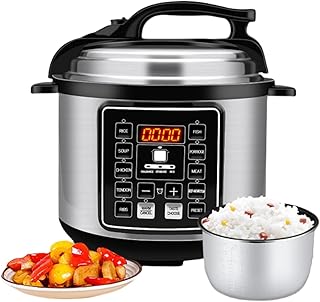 電気圧力鍋 炊飯器 多機能圧力鍋 6L大容量 24時間予約 保温機能 ボタン操作、ディスプレイ付き 操作が簡単 ノンスティックコーティング お手入れ簡単 最適 3-6人用 (6L)