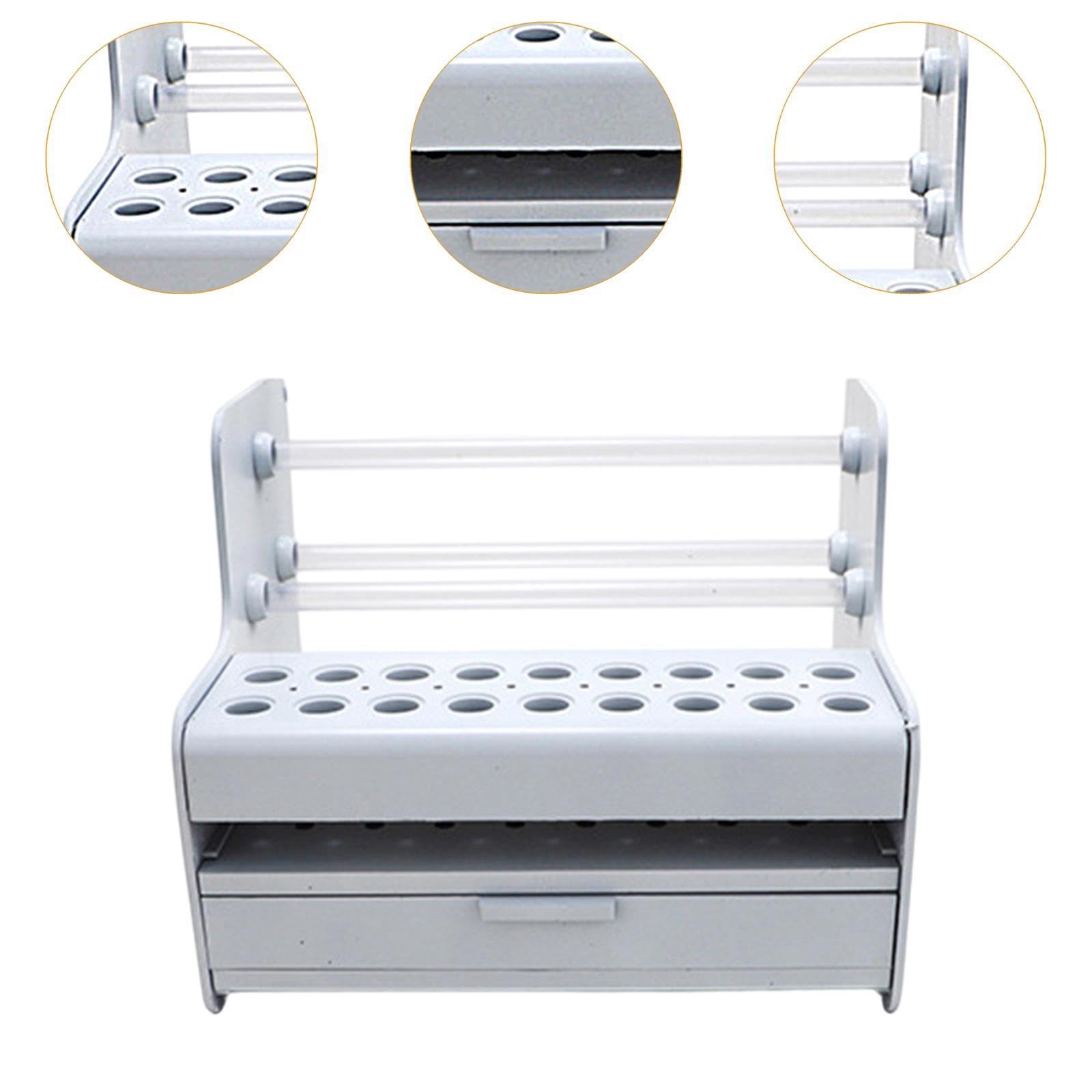 Soporte para Destornilladores Como Organizador de Herramientas Compacto, Soporte de Almacenamiento con Cajón Y Orificios Distribuidos Uniformemente Pa, Blanco