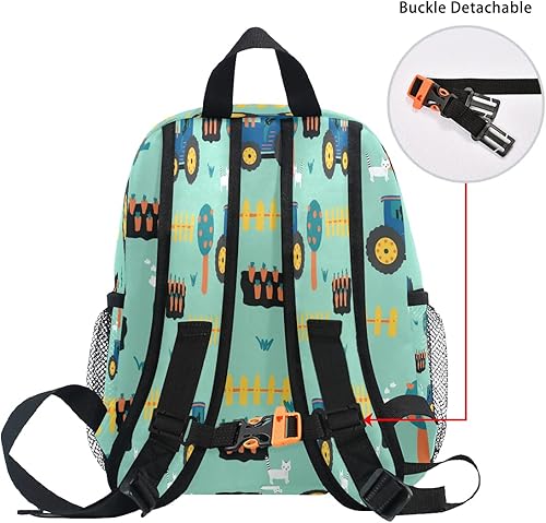 Miniatura 6 de Tractors - Mochila sin costuras para niños pequeños, mochila escolar para niños y niñas, bolsa preescolar para jardín de infantes, Tractores ,