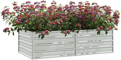 Miniatura 18 de Cama elevada para jardín, camas de jardín elevadas de metal para exteriores, camas de jardín elevadas galvanizadas para verduras, flores, hierbas