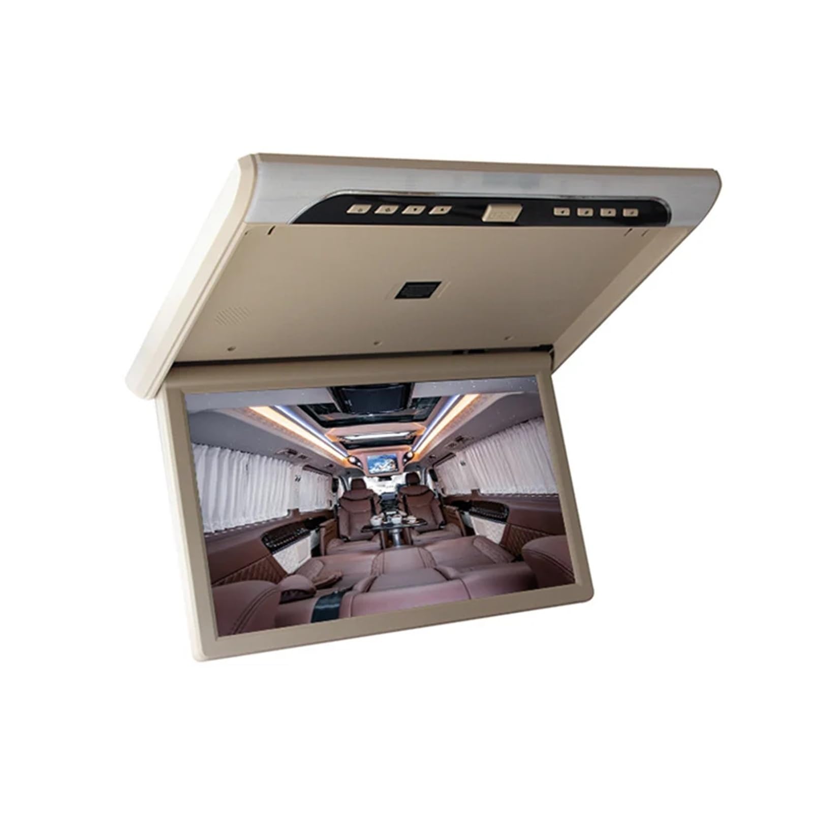 Monitor for auto da 19 pollici 1920 * 1080P con schermo LCD tetto, lettore MP5 ribaltabile monitor soffitto HD, TV for accessori for e autobus(Black)