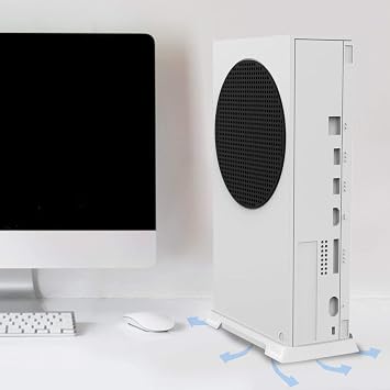 FECHO Xbox Series S Vertical Stand Controller Stand Base Xbox Series Handle Upright Bracket Console Heat Dissipation Xbox Series S Cooling Game Accessories Organize Storage Charging Cooling for Xbox SeriesX & S Peripherals Black