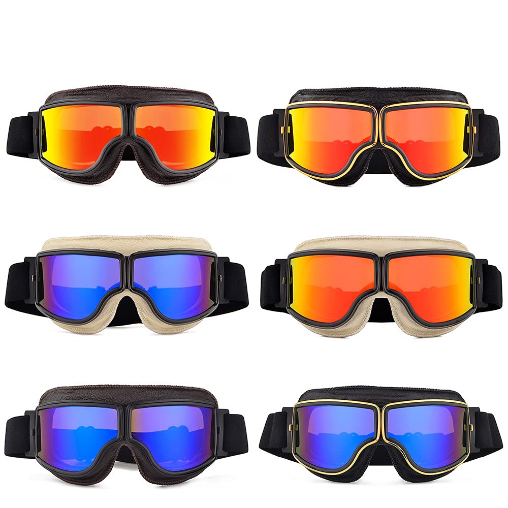 Vintage Vintage Vintage Pilote Scooter Extérieur Dirt Vélo Lunettes de soleil Lunettes de soleil Rétro Motocross Verres pour Harley Casque