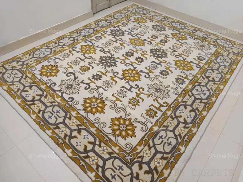 Image of zia carpets Hand Tufted Woollen Modern Collection Bedroom & Living Room Carpet Size 6 X 6 Feet