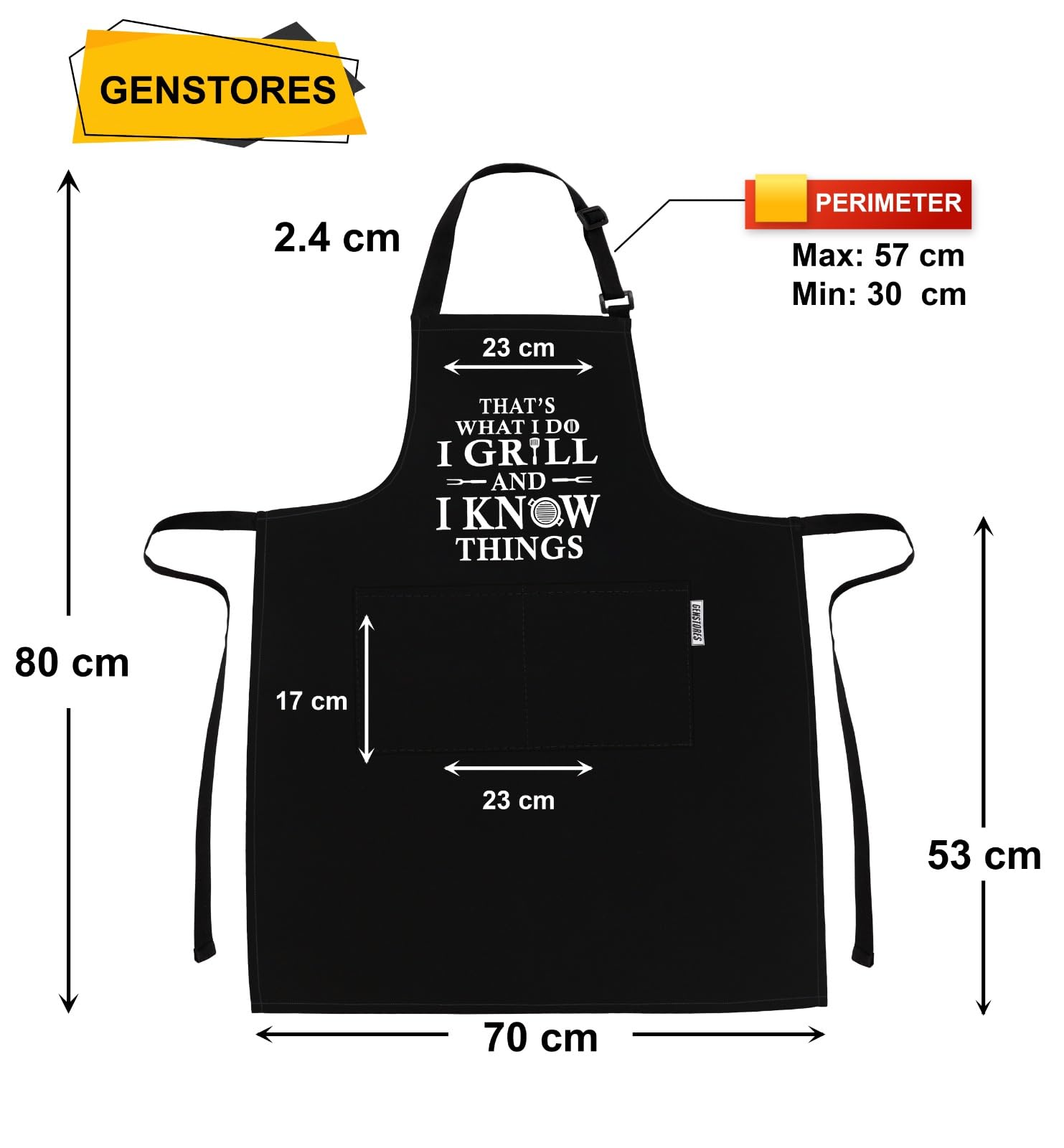 GENSTORES Funny Grilling Aprons for Men with Pockets BBQ Novelty Cooking Aprons for Son, Grandad Baking Aprons Christmas Fathers Day Gift For Men Birthday Gifts for Dad I Grill And I Know Apron