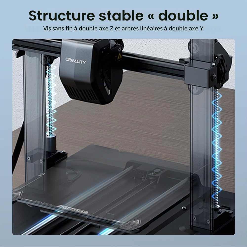 Creality Ender 3 V3 SE Imprimante 3D avec Vitesse d’Impression 250mm / s CR Touch Strain Sensor pour Auto-nivellement Sprite Direct Extruder Double axe Z et axe Y Impression 8.6 * 8.6 * 9.8in