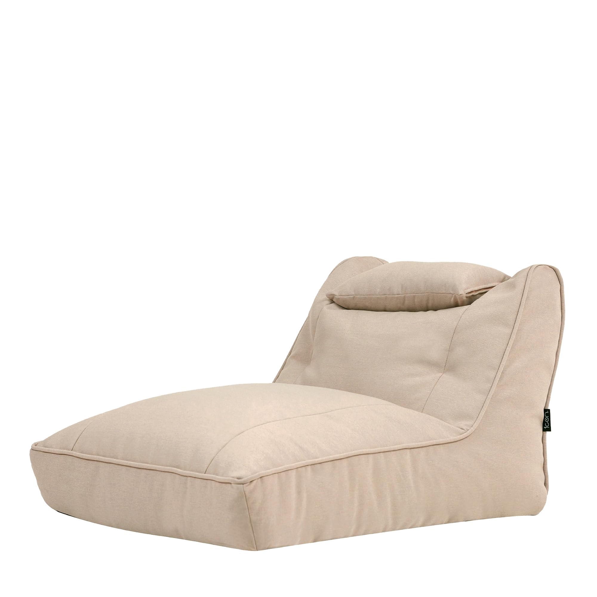 Icon Nova Outdoor Sitzsack Sessel für Erwachsene, Beige, Olefin Stoff für Drinnen und Draußen, Riesen Sitzsack mit Füllung, Bequemer Sessel, Garten, Terrasse, Lounge, Wohnzimmer