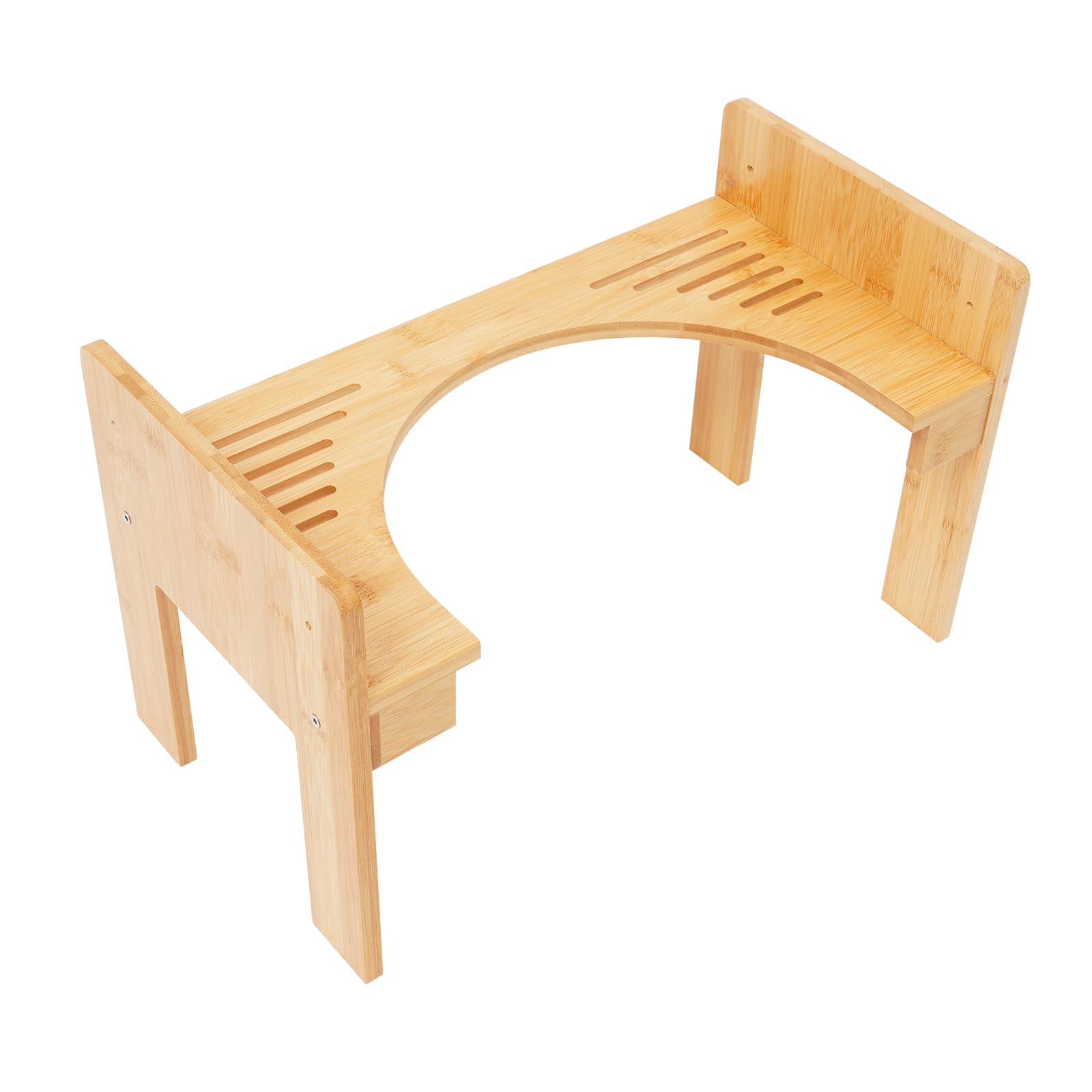 Tabouret WC ergonomique en bambou réglable pour stopper l'obstruction