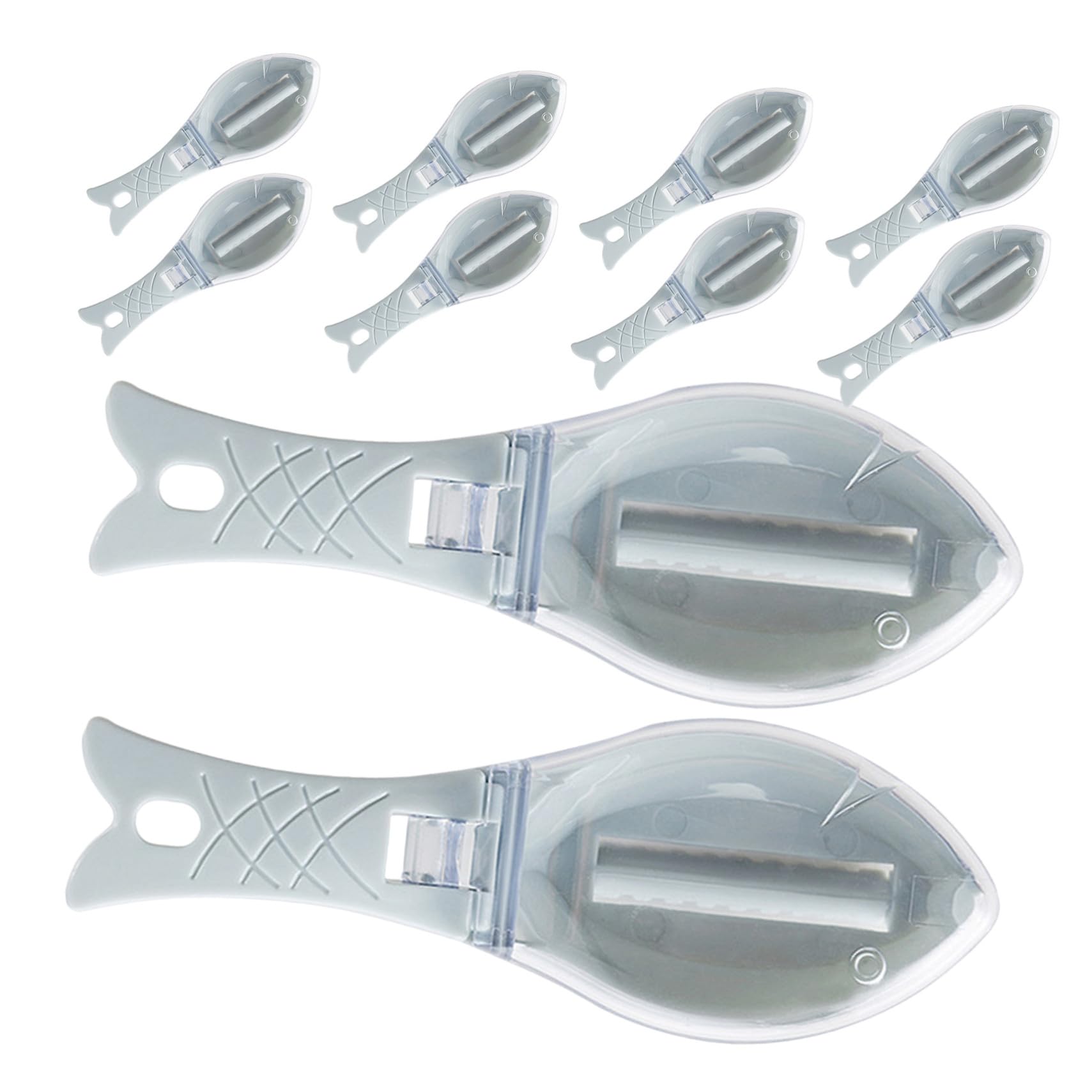 10pezzi Squamatore per Pesce Manuale Coperchio per Rimuovere Le Squame da Pesce Strumento per Pulizia per Cucina Casalinga e Ristorante